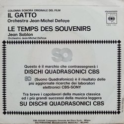 Il Gatto サウンドトラック (Philippe Sarde) - CD裏表紙