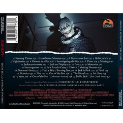 The Jack In The Box Soundtrack (Christoph Allerstorfer) - CD Back cover