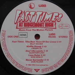 Fast Times at Ridgemont High Soundtrack (Various Artists
) - cd-cartula