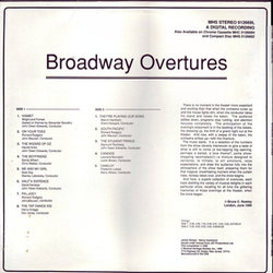 Broadway Overtures Ścieżka dźwiękowa (Various Artists) - Tylna strona okladki plyty CD