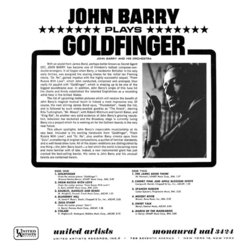 John Barry Plays Goldfinger Soundtrack (John Barry) - CD Back cover