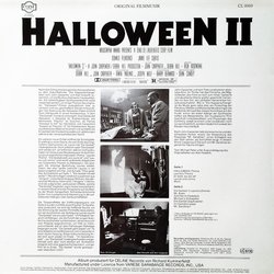 Halloween II サウンドトラック (John Carpenter, Alan Howarth) - CD裏表紙