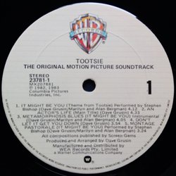 Tootsie Trilha sonora (Stephen Bishop, Dave Grusin) - CD-inlay