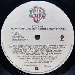 Tootsie サウンドトラック (Stephen Bishop, Dave Grusin) - CDインレイ
