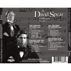 The David Spear Collection - Volume 1 Soundtrack (David Spear) - CD Back cover