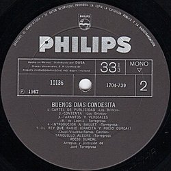 Buenos das, condesita サウンドトラック (Roco Drcal, Jos Torregrosa) - CDインレイ