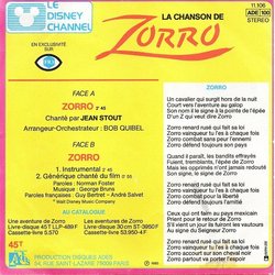Zorro Ścieżka dźwiękowa (George Bruns, Jean Stout) - Tylna strona okladki plyty CD