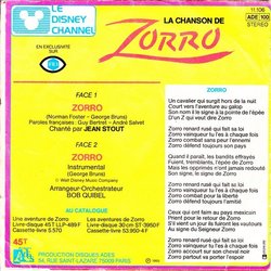 Zorro Soundtrack (George Bruns, Jean Stout) - CD Achterzijde