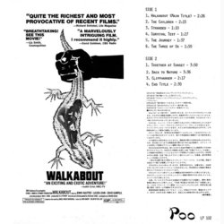 Walkabout Ścieżka dźwiękowa (John Barry) - Tylna strona okladki plyty CD