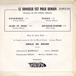 Le Bonheur Est Pour Demain Ścieżka dźwiękowa (Henri Crolla, Georges Delerue) - Tylna strona okladki plyty CD