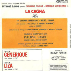 La Cagna Ścieżka dźwiękowa (Philippe Sarde) - Tylna strona okladki plyty CD