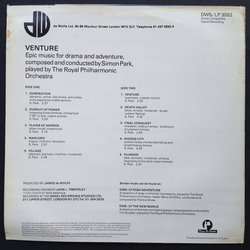 Venture Soundtrack (Simon Park) - CD Back cover