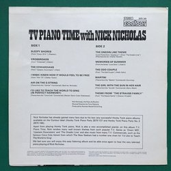 TV Piano Time With Nick Nicholas Ścieżka dźwiękowa (Various Artists, Nick Nicholas) - Tylna strona okladki plyty CD