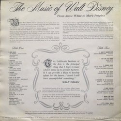 The Music Of Walt Disney From Snow White To Mary Poppins Soundtrack (Various Artists) - CD Back cover