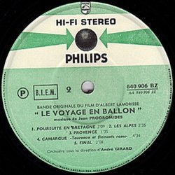 Le Voyage en ballon Soundtrack (Jean Prodromidès) - cd-inlay