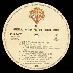 10 サウンドトラック (Various Artists, Henry Mancini) - CDインレイ