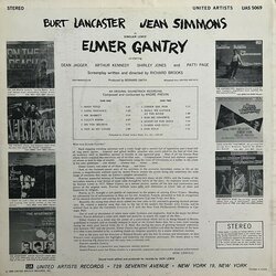 Elmer Gantry Soundtrack (André Previn) - CD Back cover