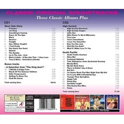 West Side Story / High Society / South Pacific Ścieżka dźwiękowa (Leonard Bernstein, Oscar Hammerstein II, Cole Porter, Cole Porter, Richard Rodgers, Stephen Sondheim) - Tylna strona okladki plyty CD