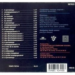 La Traverse du jour Ścieżka dźwiękowa (Bertrand Renaudin) - Tylna strona okladki plyty CD