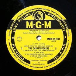 The Carpetbaggers Ścieżka dźwiękowa (Elmer Bernstein) - wkład CD