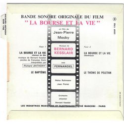 La Bourse ou la vie Ścieżka dźwiękowa (Bernard Kesslair) - Tylna strona okladki plyty CD