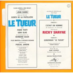 Le Tueur サウンドトラック (Hubert Giraud) - CD裏表紙