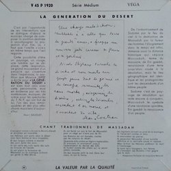 La gnration du dsert Colonna sonora (Various Artists) - Copertina posteriore CD