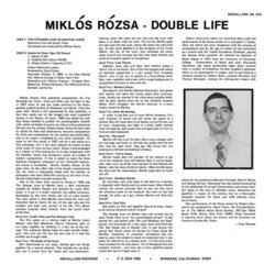 Mikls Rzsa - Double Life Soundtrack (Mikls Rzsa) - CD Back cover