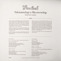 Vakmanschap Is Meesterschap - Thema Met Variaties サウンドトラック (Clous van Mechelen) - CD裏表紙