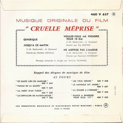 Cruelle mprise Colonna sonora (Antoine Duhamel) - Copertina posteriore CD