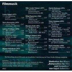 Komposition fr Film und Fernsehen Colonna sonora (Various Artists) - Copertina posteriore CD