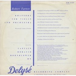 Captain Horatio Hornblower Trilha sonora (Robert Farnon) - CD capa traseira