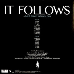 It Follows Ścieżka dźwiękowa (Disasterpeace , Richard Vreeland) - Tylna strona okladki plyty CD