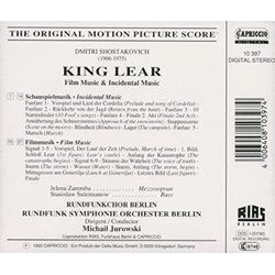 King Lear - Film Music and Incidental music Soundtrack (Dmitri Shostakovich) - CD Back cover