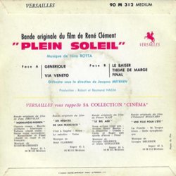 Plein soleil Ścieżka dźwiękowa (Nino Rota) - Tylna strona okladki plyty CD