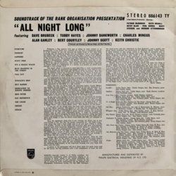 All Night Long Soundtrack (Dave Brubeck, John Dankworth, Philip Green, John Scott) - CD Back cover