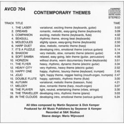 Dick Kemper & Martin Seysener - Contemporary Themes Ścieżka dźwiękowa (Dick Kemper, Martin Seysener) - Tylna strona okladki plyty CD