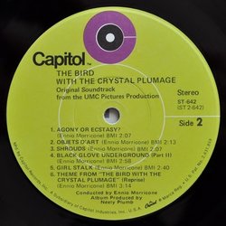 The Bird with the Crystal Plumage サウンドトラック (Ennio Morricone) - CDインレイ