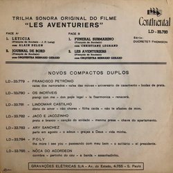 Les Aventuriers Colonna sonora (Franois de Roubaix) - Copertina posteriore CD