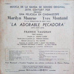 La Adorable Pecadora Ścieżka dźwiękowa (Earle Hagen, Cyril J. Mockridge, Lionel Newman) - Tylna strona okladki plyty CD