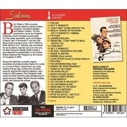 Sabrina サウンドトラック (Georges Auric, Frederick Hollander, Dimitri Tiomkin) - CD裏表紙