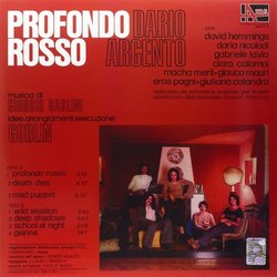 Profondo Rosso Ścieżka dźwiękowa (Giorgio Gaslini,  Goblin, Walter Martino, Fabio Pignatelli, Claudio Simonetti) - Tylna strona okladki plyty CD