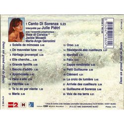 Dans un grand vent de fleurs Soundtrack (Anglique Nachon, Jean-Claude Nachon) - CD Achterzijde
