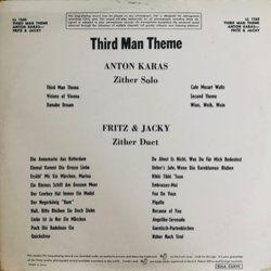 3rd Man Theme Ścieżka dźwiękowa (Anton Karas) - Tylna strona okladki plyty CD