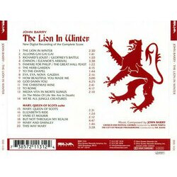 The Lion In Winter / Mary, Queen of Scots Ścieżka dźwiękowa (John Barry) - Tylna strona okladki plyty CD