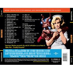 Matinee Ścieżka dźwiękowa (Jerry Goldsmith) - Tylna strona okladki plyty CD