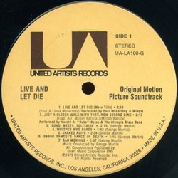 Live and Let Die サウンドトラック (George Martin) - CDインレイ