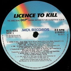 Licence to Kill サウンドトラック (Michael Kamen) - CDインレイ