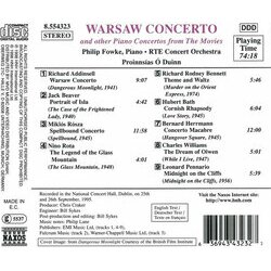 Warsaw Concerto And Other Piano Concertos From The Movies Ścieżka dźwiękowa (Various Artists) - Tylna strona okladki plyty CD