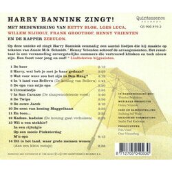 Harry Bannink Zingt! Ścieżka dźwiękowa (Harry Bannink, Harry Bannink, Annie M.G. Schmidt) - Tylna strona okladki plyty CD